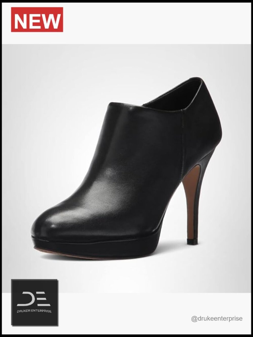 Suede and Leather Ankle Bootie with Side Zip, Stiletto Heel